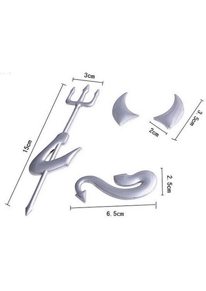 Gri Araba Sticker Komik Moda 3D Küçük Şeytan Demon Stil Universal Oto Amblemi Logo Pvc Çıkartmalar Dekorasyon Kendin Yap Aksesuarları (Yurt Dışından)