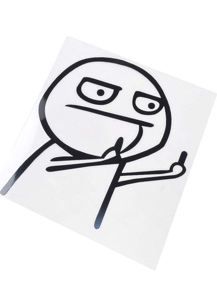 Beyaz Karikatür Komik Orta Parmak Vinil Araç Sticker Motosiklet Bagaj Çıkartması Pencere Duvar Bardak Sticker Kaykay Dizüstü Bilgisayar Sticker'ları. (Yurt Dışından) indirimleri