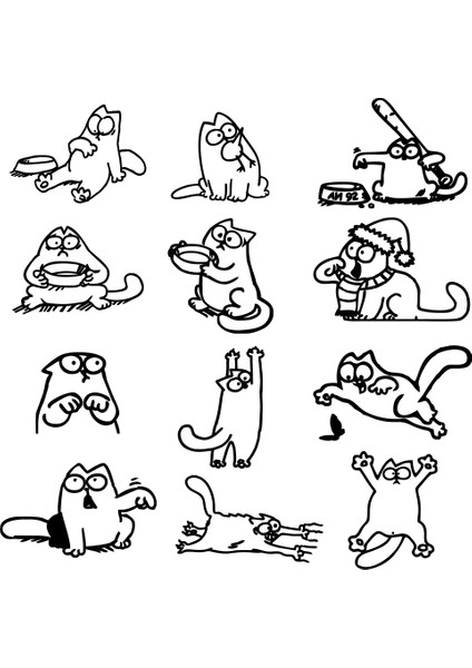 2-Beyaz Stil M Beden Güzel Kedi Araba Sticker Komik Araba Sticker Yakıt Kapağı Ef Pencere Araba Gövde Sticker Motosiklet Süslemeleri (Yurt Dışından) fiyatları