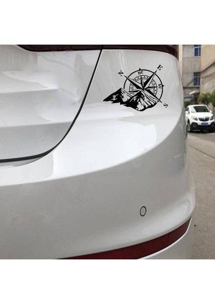 Siyah Dağ Pusula Araba Sticker Moda Lazer Renkli Araba Çıkartması Otomobil Gövde Stil Dekorasyon Sticker Arka Cam Çıkartmaları (Yurt Dışından) fırsatları
