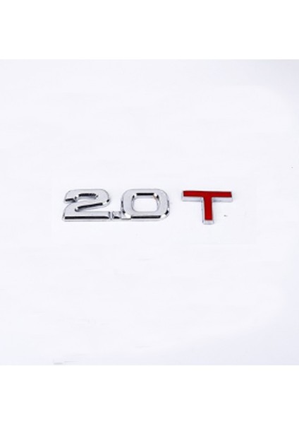 2.0t Araba Motor Hacmi Etiket Metal T Hacmi Logo Araba Bagaj Amblemi Araç Stickerleri (Yurt Dışından)