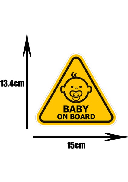 Yansıtıcı Stil Stil-H Baby On Board Pvc Araba Stickerları Tuning Karikatür Pencere Çıkartmaları Otomobil Süslemesi Kişiselleştirilmiş Bomba Süsü, 15CM*14CM (Yurt Dışından)