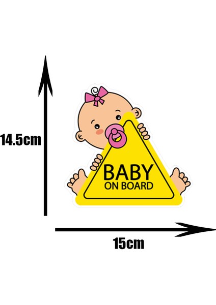 Yansıtıcı Stil Stil-H Baby On Board Pvc Araba Stickerları Tuning Karikatür Pencere Çıkartmaları Otomobil Süslemesi Kişiselleştirilmiş Bomba Süsü, 15CM*14CM (Yurt Dışından)