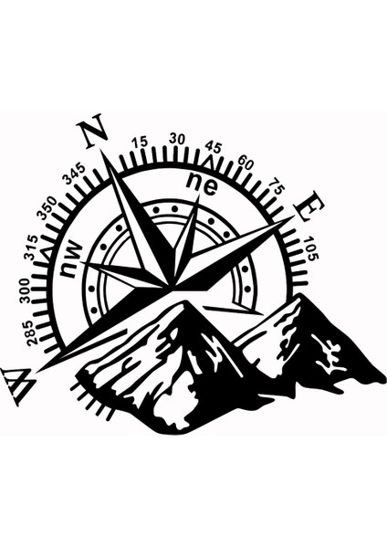 D Tipi 21X26CM Hungmieh Araba Sticker Nswe Pusula Komik Araba Sticker Siyah 3D Vinil Sticker Araç Sanat Tasarımı Yönlendir Araba Stil Aksesuarları (Yurt Dışından)