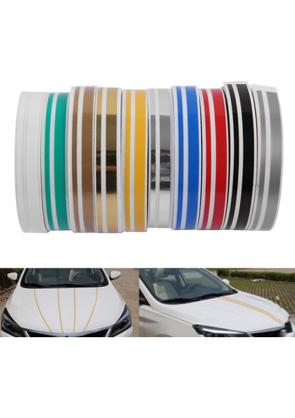 Gümüş Kaplama 1 Rulo Düz Renk Araba Gövde Çıkartma Vinil Sticker Çizgili Çift Çizgi Bant Araba Dekorasyonu Oto Aksesuarları (Yurt Dışından) indirimleri