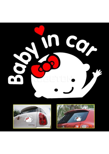Oğlan Komik Araba Tasarımı 3D Karikatür Sticker Bebek Araba Uyarı Sticker Bebekli Araba Aksesuarları Yüksek Kalite (Yurt Dışından)