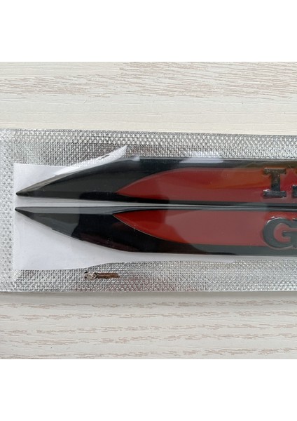 Siyah Golf Mk4 Mk5 Mk6 Golf Gtı Için 1 Çift 3D Krom Kaplama Siyah Kırmızı Amblem Rozet Sticker Logo Çamurluk Yan Metal (Yurt Dışından)