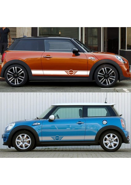 Parlak Beyaz1 Cooper R56 R57 R58 R50 R52 R53 R59 R61 Countryman R60 F60 F55 F56 Için Uzun Yan Sticker Halkası (Yurt Dışından) fırsatları