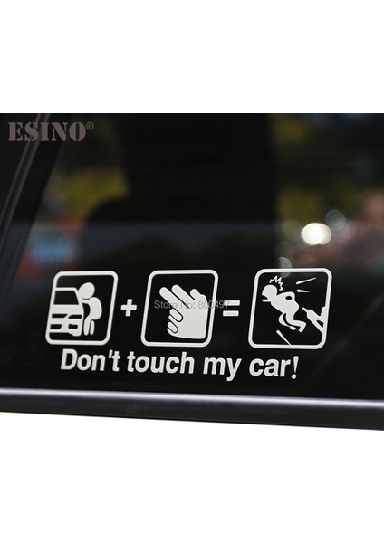 Yansıtıcı Gümüş Araba Stil Moda Komik Süsleme Araba Aksesuarı Benim Arabama Dokunma Bebekli Araba Yaratıcı Yansıtıcı Sticker Araba Gövde Çıkartması (Yurt Dışından)