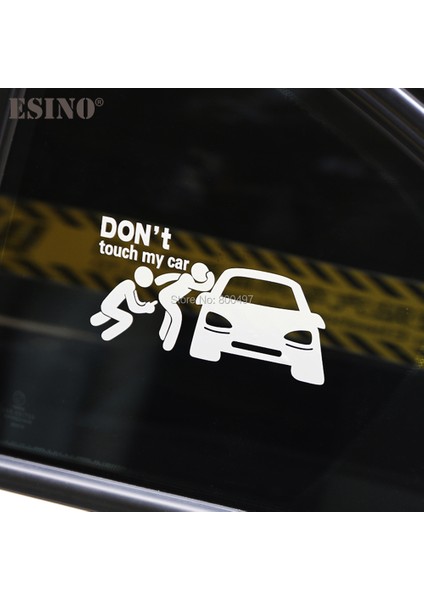 Yansıtıcı Gümüş Araba Stil Moda Komik Süsleme Araba Aksesuarı Benim Arabama Dokunma Bebekli Araba Yaratıcı Yansıtıcı Sticker Araba Gövde Çıkartması (Yurt Dışından)