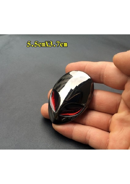 B 3D Araba Sticker Metal Alienware Yabancı Yan Standart Modifiye Yabancı Amblem Motosiklet Araba Gövde Stil Araba Kafa Kapağı Sticker (Yurt Dışından)