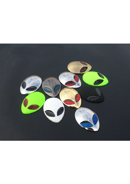 B 3D Araba Sticker Metal Alienware Yabancı Yan Standart Modifiye Yabancı Amblem Motosiklet Araba Gövde Stil Araba Kafa Kapağı Sticker (Yurt Dışından) fırsatları