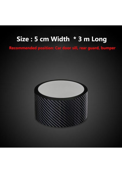 50MM x 3m Karbon Fiber Araba Sticker Koruyucu Şerit Oto Gövde Nano Velcro Araba Kapı Anti Çizik Çarpışma Sürtünme Kendin Yap Koruma Filmi Yapıştırma (Yurt Dışından)
