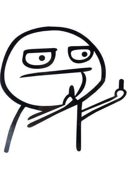 Siyah Karikatür Komik Orta Parmak Vinil Araç Sticker Motosiklet Bagaj Çıkartması Pencere Duvar Bardak Sticker Kaykay Dizüstü Bilgisayar Sticker'ları. (Yurt Dışından)