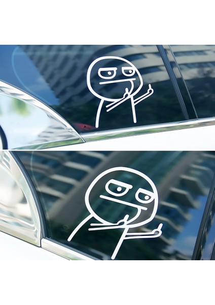 Siyah Karikatür Komik Orta Parmak Vinil Araç Sticker Motosiklet Bagaj Çıkartması Pencere Duvar Bardak Sticker Kaykay Dizüstü Bilgisayar Sticker'ları. (Yurt Dışından) fırsatları