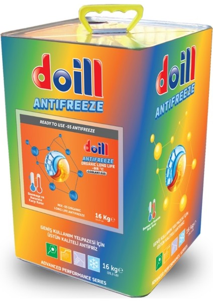 -55 Derece Hazır Karışım 16 Kilogram Kırmızı Organik Antifriz - G12 (Üretim Yılı: 2025)