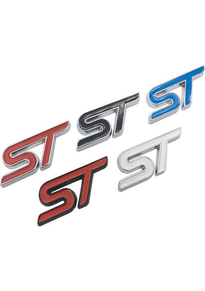 Beyaz Bant Metal Kırmızı Mavi St Ön Izgara Sticker Araba Ön Izgara Amblemi Krom Sticker Ford Fıesta Focus Mondeo Otomobil Modifiye (Yurt Dışından) fiyatları