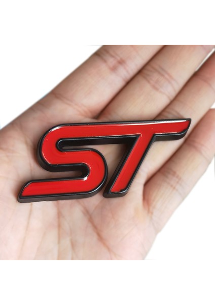 Beyaz Bant Metal Kırmızı Mavi St Ön Izgara Sticker Araba Ön Izgara Amblemi Krom Sticker Ford Fıesta Focus Mondeo Otomobil Modifiye (Yurt Dışından) fırsatları