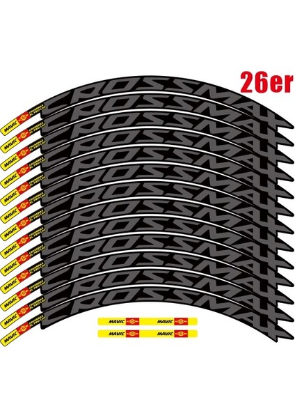 26ER Koyu Gri Mavıc Crossmax Sl Pro Mtb Tekerlek Sticker Seti - Iki Tekerlek Için Bisiklet Jant Etiketleri (Yurt Dışından)