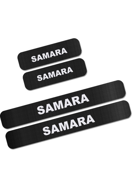 Samara Lada Granta Kalına Largus Nıva Samara Vaz Vesta Xray Araba Kapı Eşiği Plakası Koruyucu Sticker Karbon Fiber Çıkartmalar Stil (Yurt Dışından)
