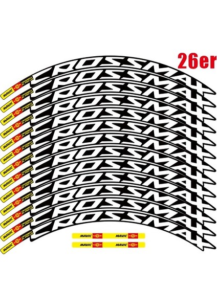 26ER Beyaz Mavıc Crossmax Sl Pro Mtb Tekerlek Sticker Seti - Iki Tekerlek Için Bisiklet Jant Etiketleri (Yurt Dışından)