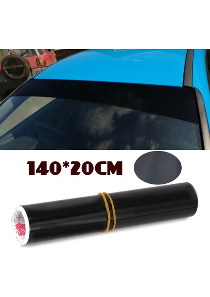 140 x 20CM Araba Parlak Siyah Güneş Şeridi Evrensel Araba Van Ön Cam Güneş Bandı Araba Stickerları Ön Cam Güneş Şeridi (Yurt Dışından)