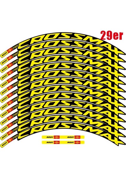 29ER Sarı Mavıc Crossmax Sl Pro Mtb Tekerlek Sticker Seti - Iki Tekerlek Için Bisiklet Jant Etiketleri (Yurt Dışından)