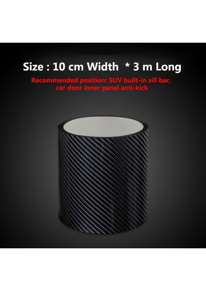 100MM x 3m Karbon Fiber Araba Sticker Koruyucu Şerit Oto Gövde Nano Velcro Araba Kapı Anti Çizik Çarpışma Sürtünme Kendin Yap Koruma Filmi Yapıştırma (Yurt Dışından)