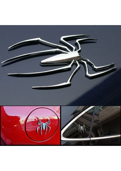 Altın Araba Sticker Metal 3D Örümcek Araba Logosu Altın Gümüş Araba Stil Aksesuarları Metal Sticker Krom Örümcek Rozeti Amblem (Yurt Dışından) modelleri