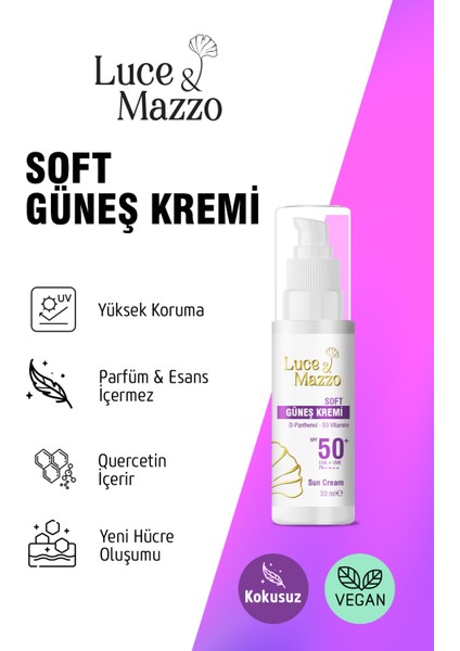 İhrama Uygun 50+ Spf Kokusuz Soft Güneş Koruyucu - Yüz ve Vücut Için Güneş kremi 50 ml