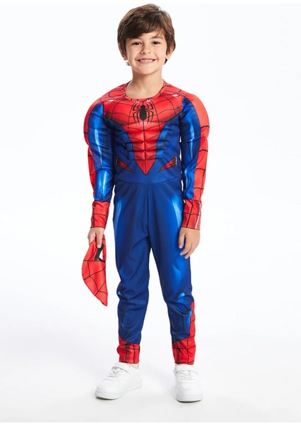Erkek Çocuk Spiderman Kostümü Kaslı Maskeli Örümcek Adam Kostümü Parti Kıyafeti fiyatları