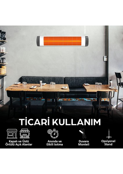 City 1800W Duvar Tipi Isıtıcı - Termostatlı