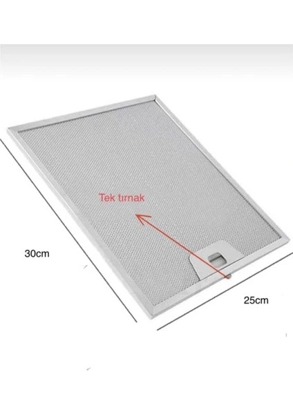 2 Adet Arçelik Bosch 250X300 Mm, 25X30 cm Ankastre Aspiratör Davlumbaz Alüminyum Yağ Filtresi Tırnaksız