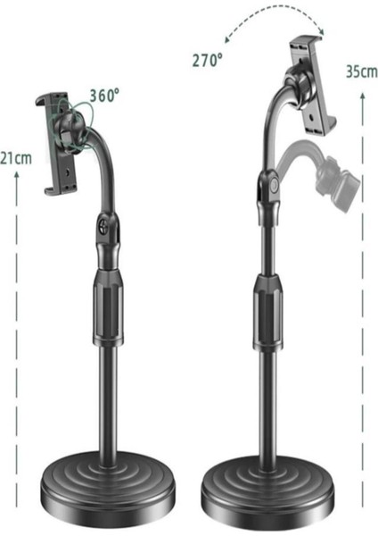 Masa Üstü Telefon Tutucu Ayarlanabilir Şarj Standı Telefon Tutacağı Telefon Tutacak Stant