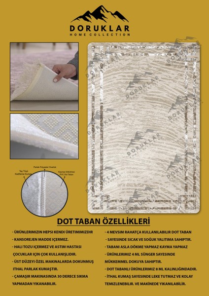 Kaymaz Taban Yıkanabilir Dijital Baskı Dekoratif Modern Desenli Dot Taban Halı Nova Serisi NV108 fiyatları
