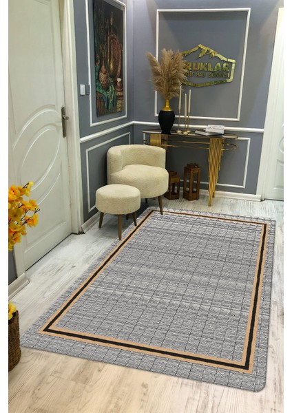 Kaymaz Taban Yıkanabilir Dijital Baskı Dekoratif Modern Desenli Dot Taban Halı Nova Serisi NV102