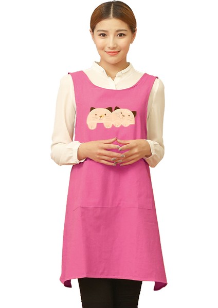Yeşil Kedi Tarzı Tek Boyut Moda Sevimli Tırnak Dükkanı Cof Kreş Önlüğü Pinafore Kadınlar Mutfak Fırın Elbiseleri Baskı Logo (Yurt Dışından)