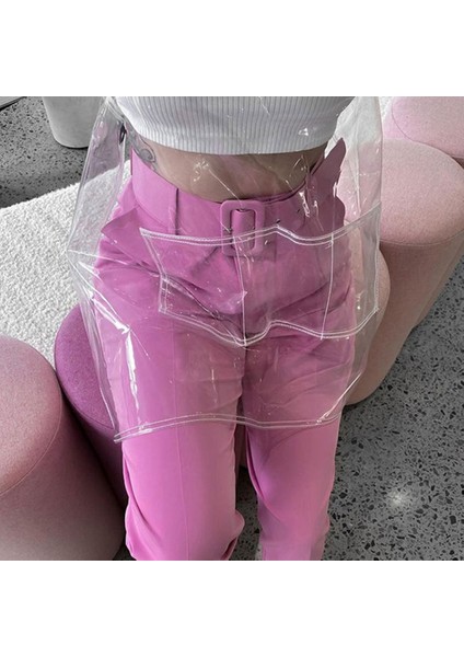 Beyaz Kurdele Stili Tpu Şeffaf Önlük Berber Aşçı Mutfak Fırın Boya Yağ Geçirmez Önlükler Moda Erkek Kadın Leke Tutmayan Iş Önlüğü (Yurt Dışından)