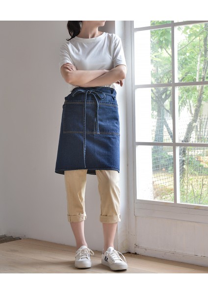 Mavi Stil Kovboy Etek Denim Cep Kuaför Önlüğü Yemek Pişirme Önlüğü Ev Temizliği Kanvas Usta Önlük Mutfak Aksesuarları Için (Yurt Dışından)