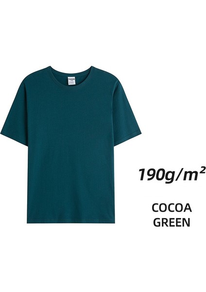 Mavi Stil L Boyutu 190G Karting Pamuk T-Shirt Erkeklerin Düz Renk Üstü Kadınların Özel Logo Takım Forması Giyim Yaz Özelleştirme (Yurt Dışından)