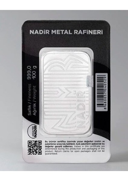 Uluslararası Sertifikalı 100 Gr Külçe Gümüş 999 Ayar fırsatları