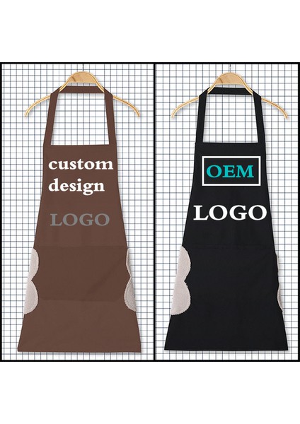 Siyah Stil 68CMX73CM Özel Logo Mutfak Önlüğü Ev Temizlik Koruma Erkek ve Kadın Suya Dayanıklı Aksesuarlar Fabrika (Yurt Dışından) modelleri