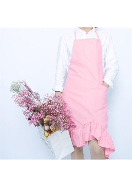 Pembe Bir Tarz Katı Pişirme Mutfak Önlüğü Plise Etekli Önlük Kadın Erkek Şef Otel Garson Kafe Mağaza Kuaför Önlükler Delantal Tablie (Yurt Dışından)