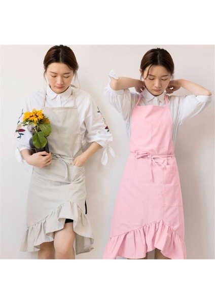 Pembe Bir Tarz Katı Pişirme Mutfak Önlüğü Plise Etekli Önlük Kadın Erkek Şef Otel Garson Kafe Mağaza Kuaför Önlükler Delantal Tablie (Yurt Dışından) fiyatları