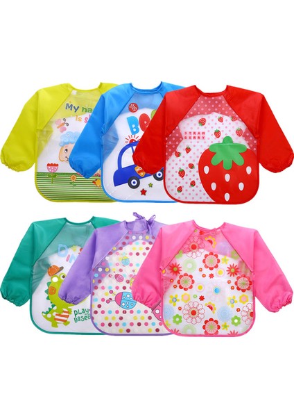 Mavi Araba Tarzı 1 Adet Çizgi Film Su Geçirmez Eva Uzun Kollu Önlük Çocuk Önlük Tam Kol Ding Fırça Önlük (Yurt Dışından) fiyatları