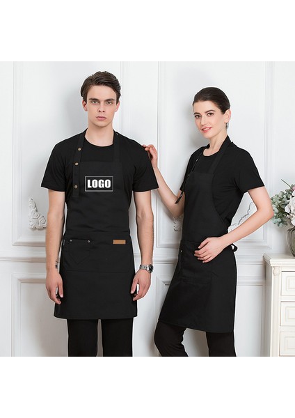 Kırmızı Stil Logo Yok Özel Tasarım Logo Siyah Garson Mutfak Restoran Cebi Baskı Ayarlanabilir Askılı Boyunlu Erkek Yaz Ince Önlük (Yurt Dışından) fırsatları