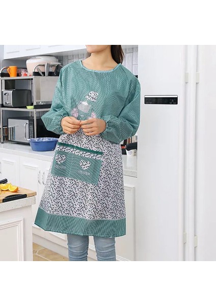 Kahverengi Tarzı Kadınlar Için Moda Mutfak Önlüğü Pişirme Fırın Temizlik Önlüğü Uzun Kollu Önlükler Mutfak Aksesuarları Araçları (Yurt Dışından)