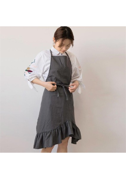 Pembe Bir Tarz Katı Pişirme Mutfak Önlüğü Plise Etekli Önlük Kadın Erkek Şef Otel Garson Kafe Mağaza Kuaför Önlükler Delantal Tablie (Yurt Dışından) indirimleri