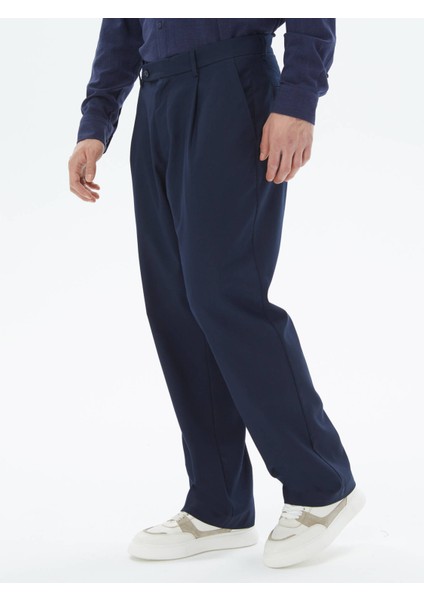 Lacivert Dokuma Casual Pantolon modelleri