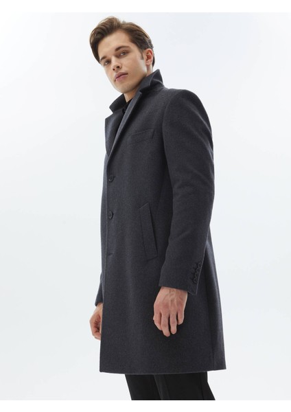 Antrasit Dokuma Palto